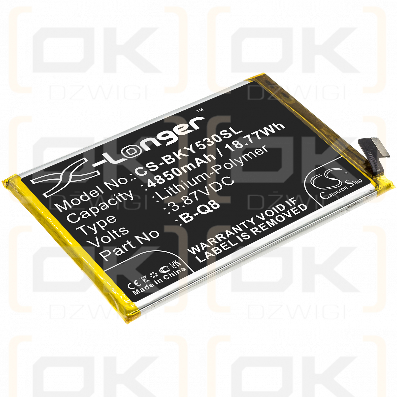 Ersatzakku für Vivo V2111A / B-Q8 4850mAh Li-Polymer 3,87V (Cameron Sino)
