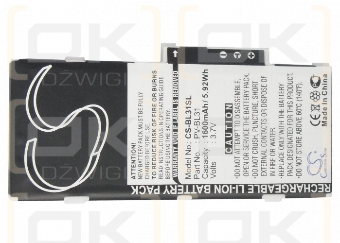 Сменный аккумулятор для T-Mobile Sidekick LX-Brown / PV-BL31 1600 мАч Li-ion 3,7 В (Cameron Sino)
