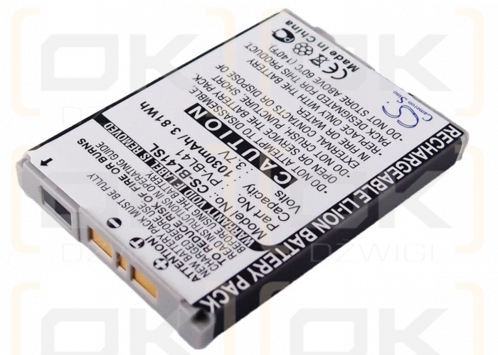 Bateria zamienna do T-Mobile Sidekick 2008 / PV-BL41 1030 mAh Li-ion 3.7 V (Cameron Sino)