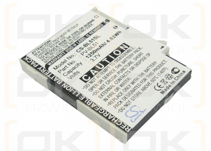 Batería T-Mobile PV300 / PV-BL51 de 1250 mAh y ion de litio de 3,7 V (Cameron Sino)