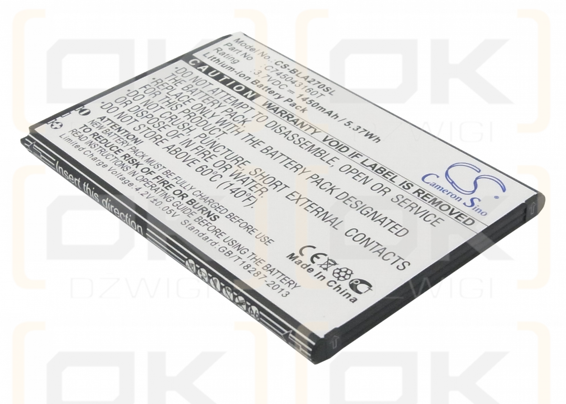 BLU A270A / C745043160T 1450mAh Li-ion 3.7V (Cameron Sino)