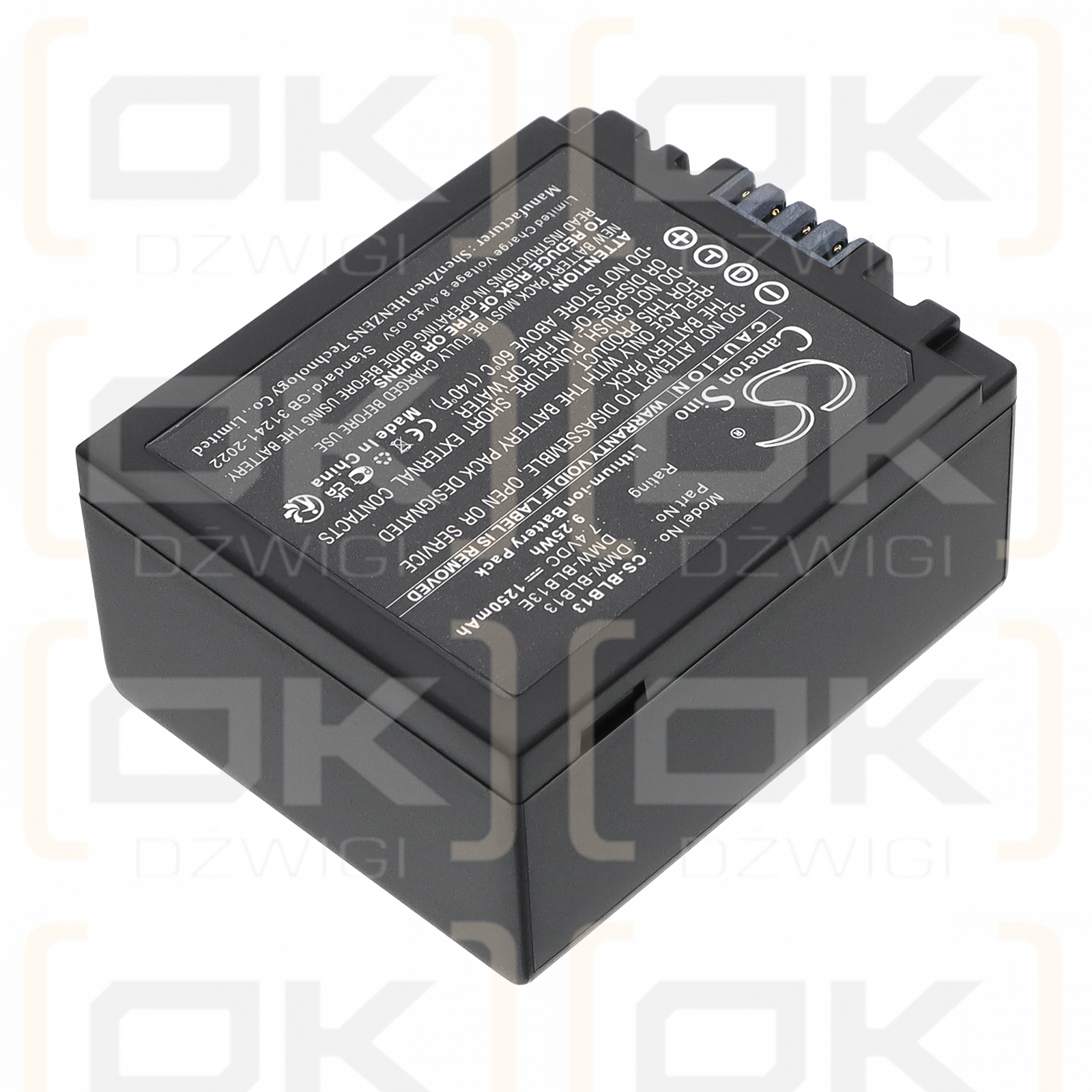 Panasonic Lumix DMC-GH1KEB-R / DMW-BLB13 1250 mAh Li-ion 7,4 V (Cameron Sino)