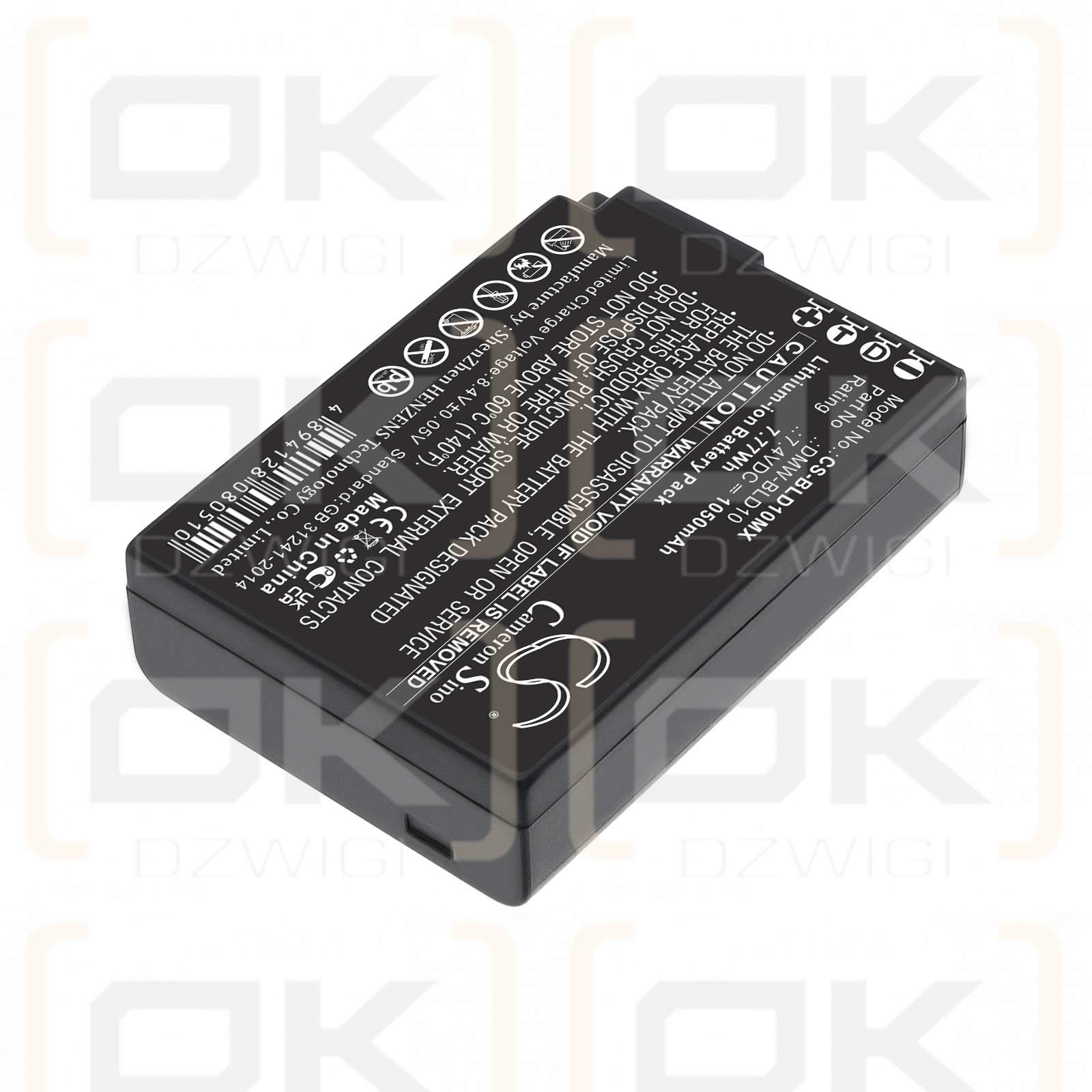 Batería de repuesto para Panasonic Lumix DMC-GX1 / DMW-BLD10, 1050 mAh, iones de litio, 7,4 V (Cameron Sino)