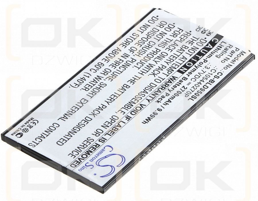 BLU D950L / C105440270P 2700mAh Li-Polímero 3.7V (Cameron Sino)