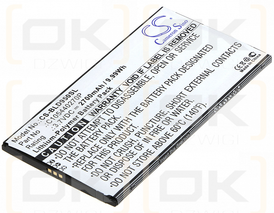 BLU D950L / C105440270P 2700mAh Li-Polímero 3.7V (Cameron Sino)