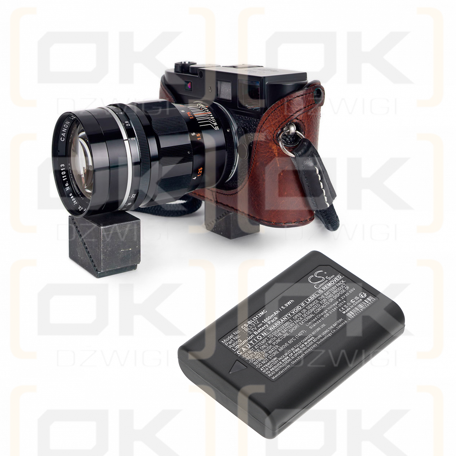Leica M9-M / BLI-312 1600mAh Li-ion 3.7V (Cameron Sino)