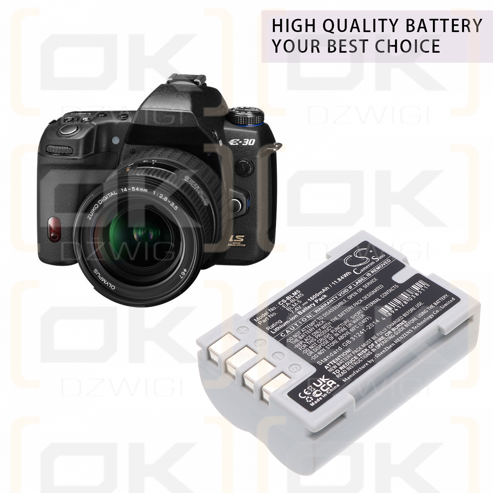 Olympus E30 / EA-BLM5 1600 мАч Li-ion 7,4 В (Cameron Sino)