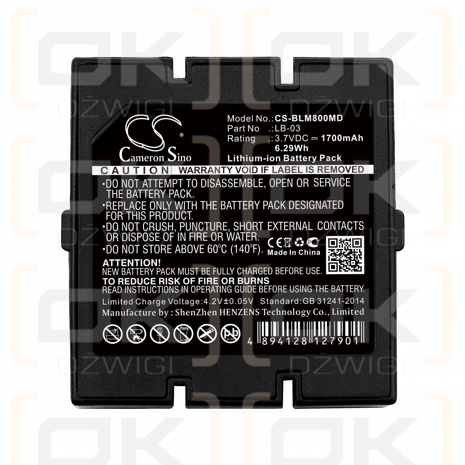 Oxímetro de pulso Acare AH-MX / LB-03 1700mAh Li-ion 3.7V (Cameron Sino)