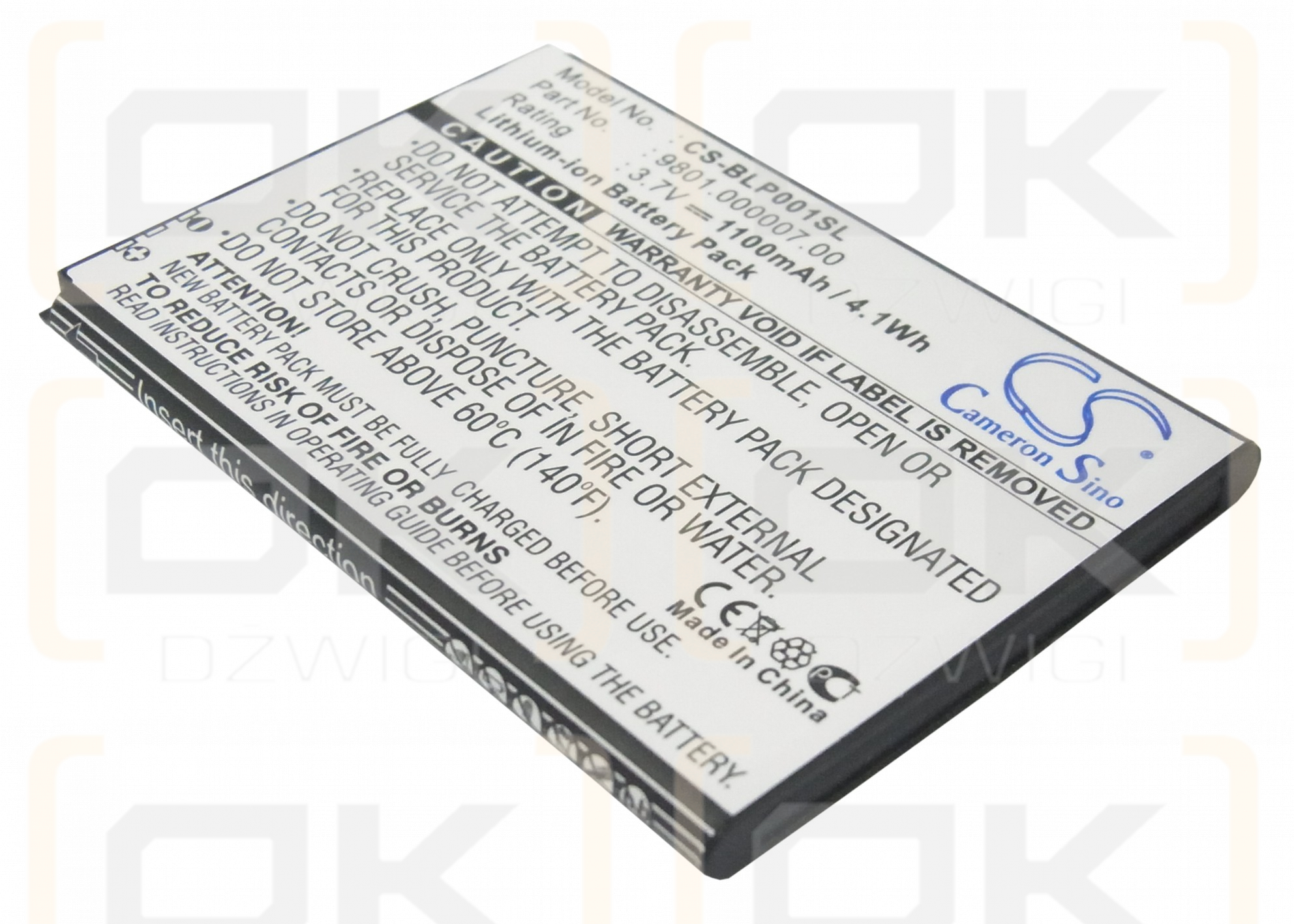 BLAUPUNKT / 9801.000007.00 1100 mAh Li-Ion 3,7 V (Cameron Sino)