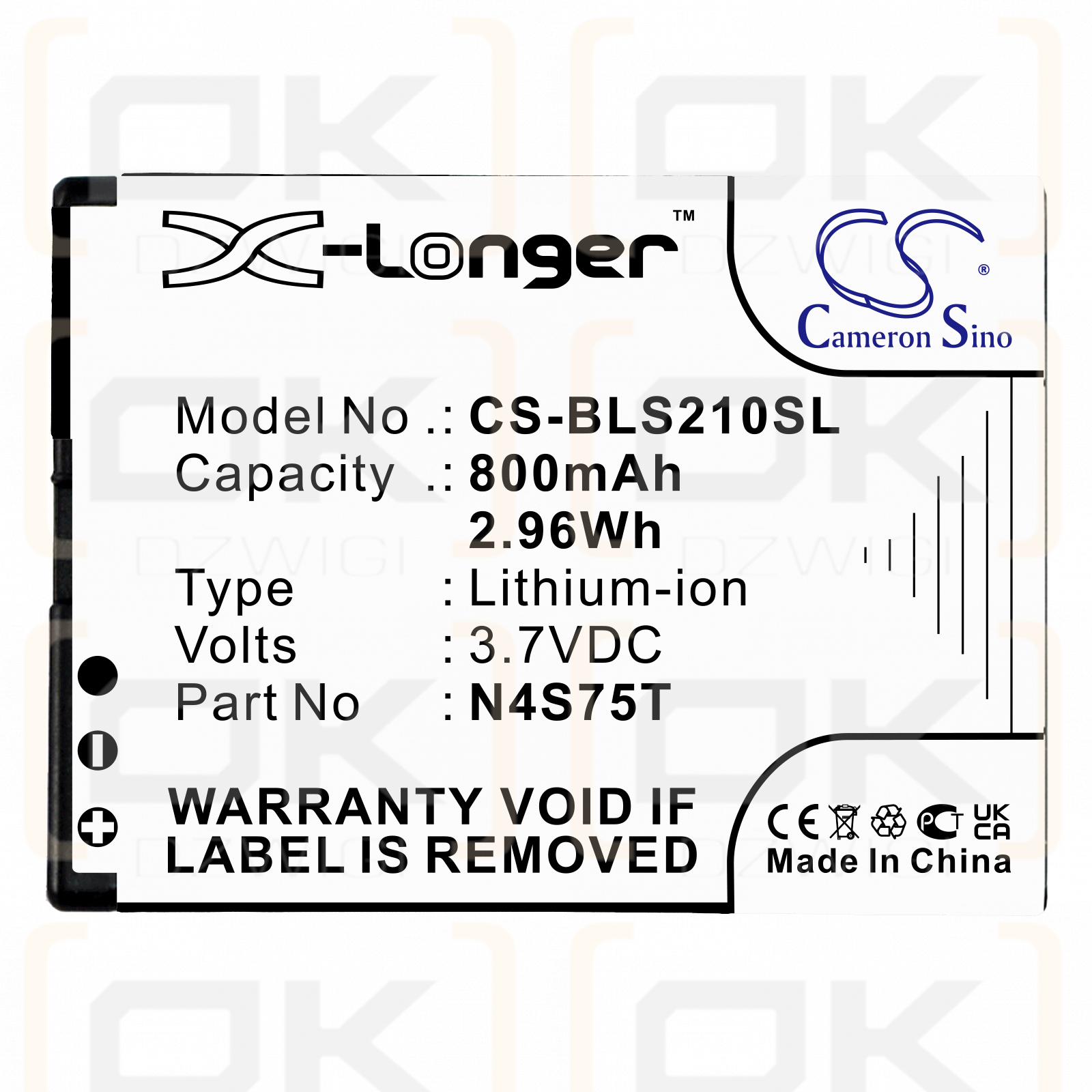 BLU Q61 / N4S75T 800 mAh Li-Ion 3,7 V (Cameron Sino)