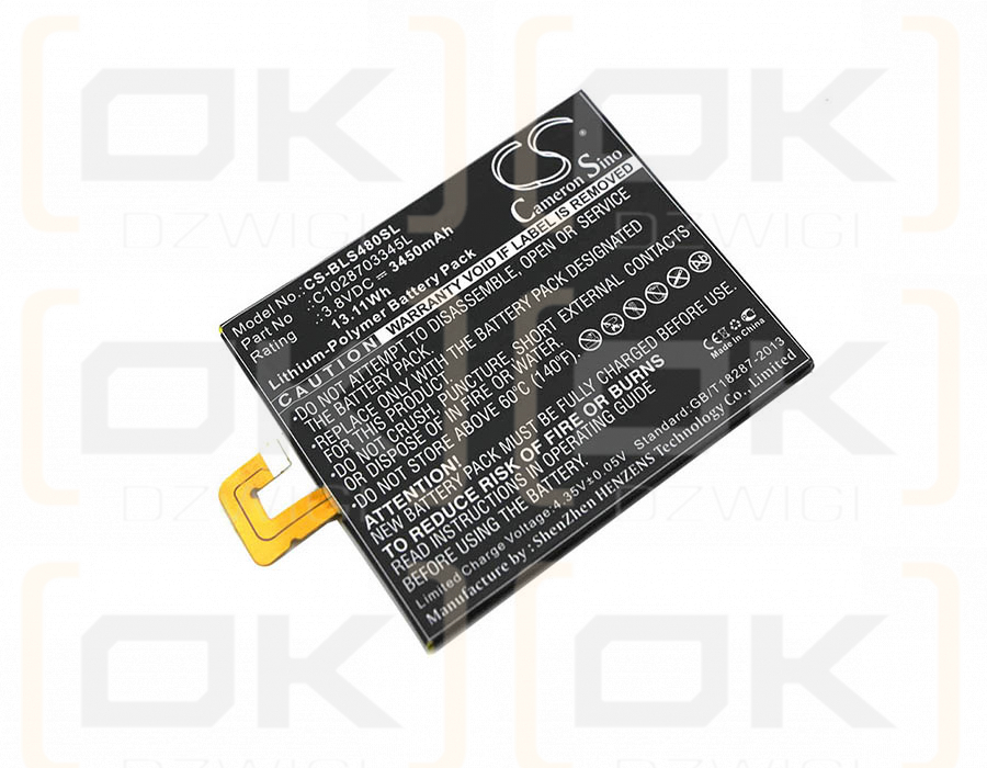 BLU U480U / C1028703345L 3450mAh Li-Polímero 3.8V (Cameron Sino)