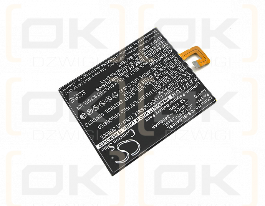 BLU U480U / C1028703345L 3450mAh Li-Polímero 3.8V (Cameron Sino)