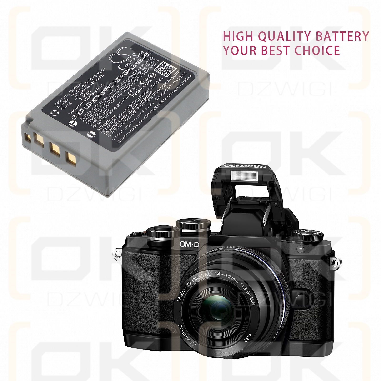 Olympus E-PC2 / BLS-5 1000 mAh Li-ion 7,4 V (Cameron Sino)