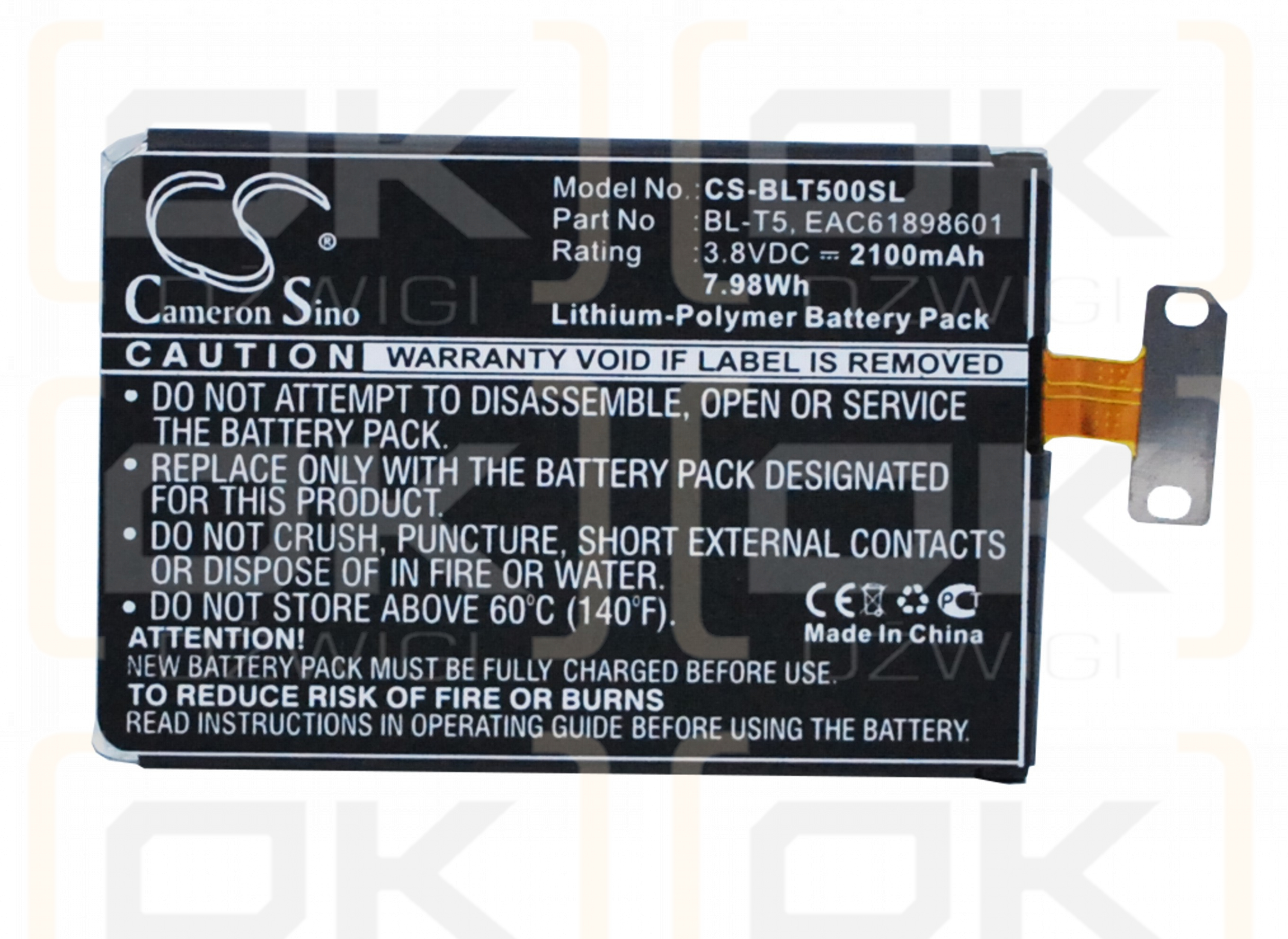 LG N4 / BL-T5 2100mAh Li-Polímero 3.8V (Cameron Sino)