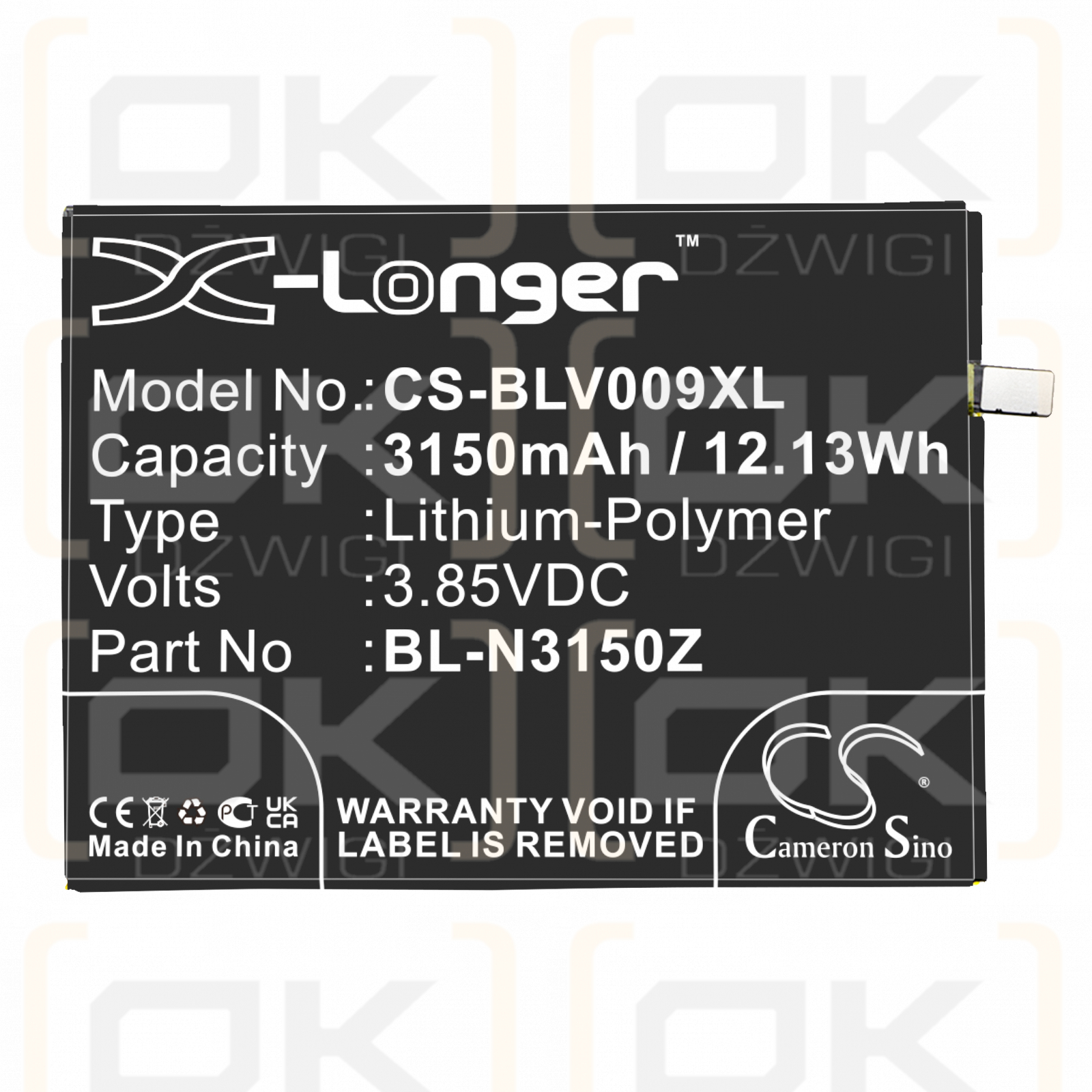 GIONEE Elife S6s / BL-N3150Z 3150mAh Li-Polymer 3.85V (Cameron Sino)