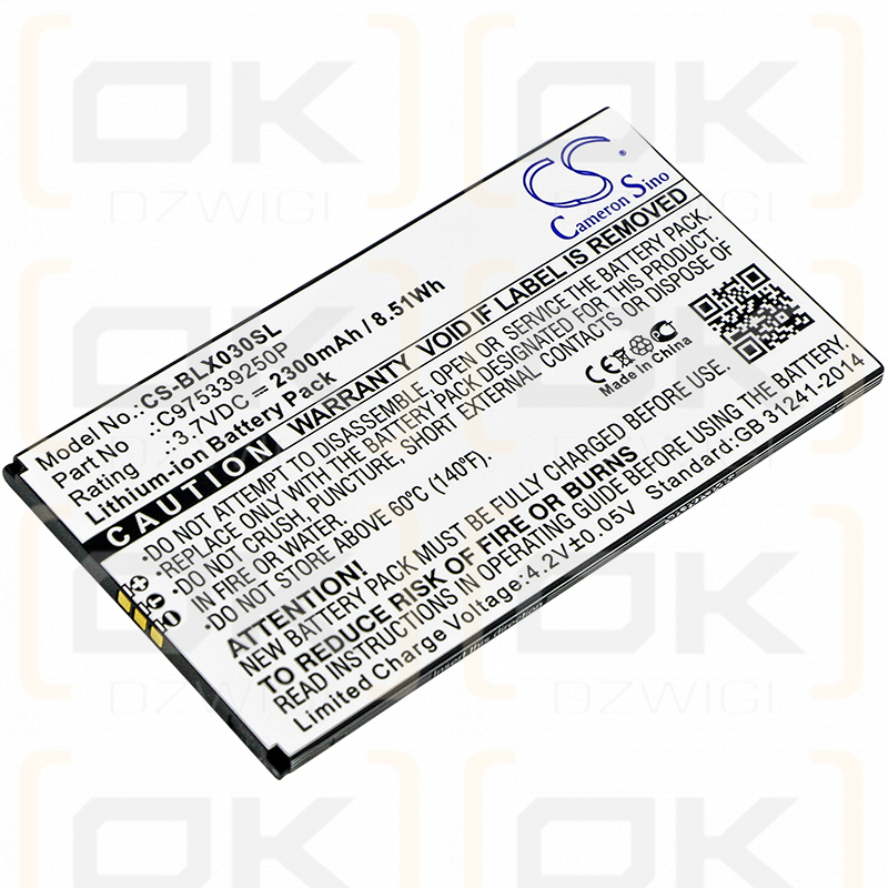 BLU D0030UU / C975339250P 2300mAh Li-ion 3.7V (Cameron Sino)