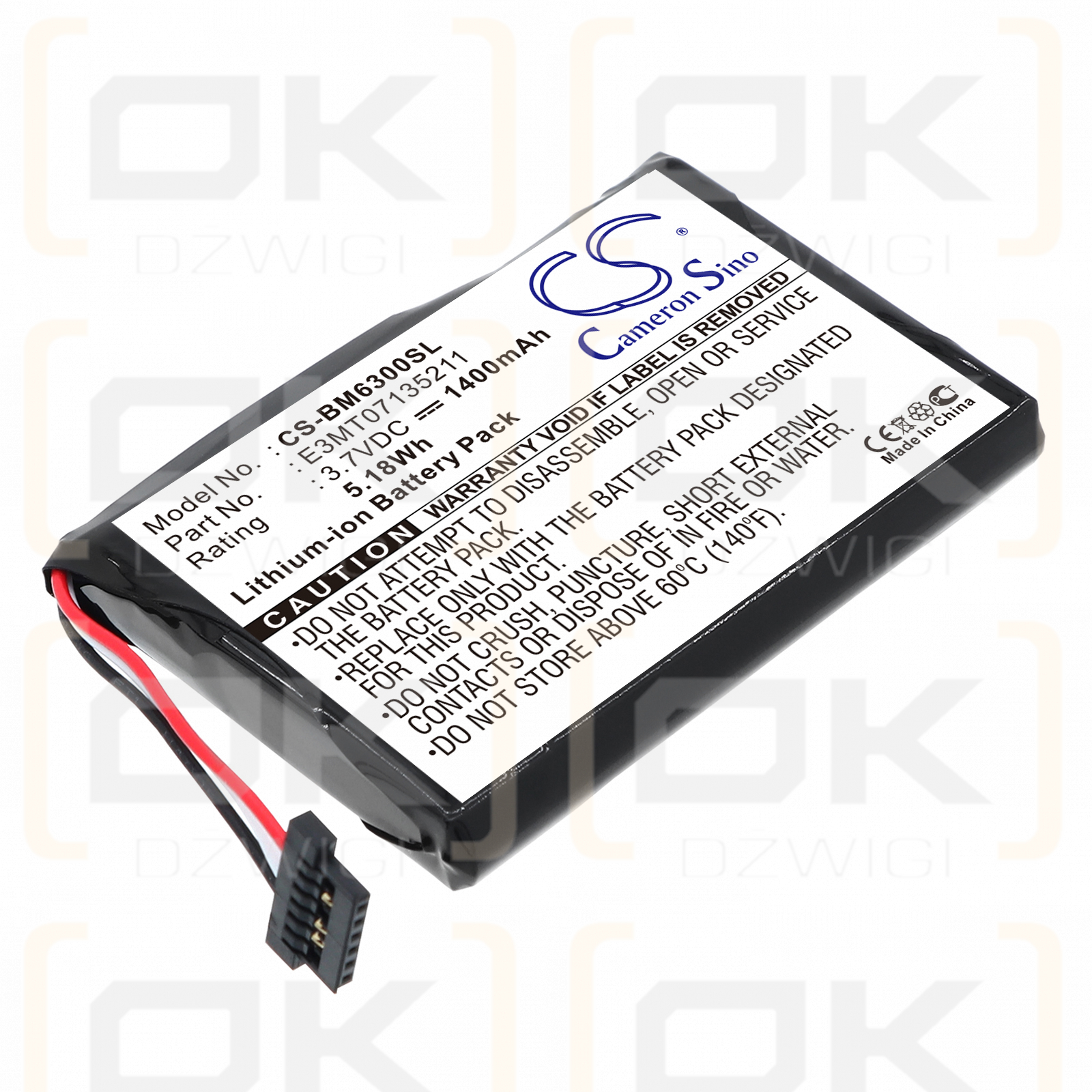 Transonic MD 95255 / E3MT07135211 1400 mAh Li-ion 3,7 V (Cameron Sino)