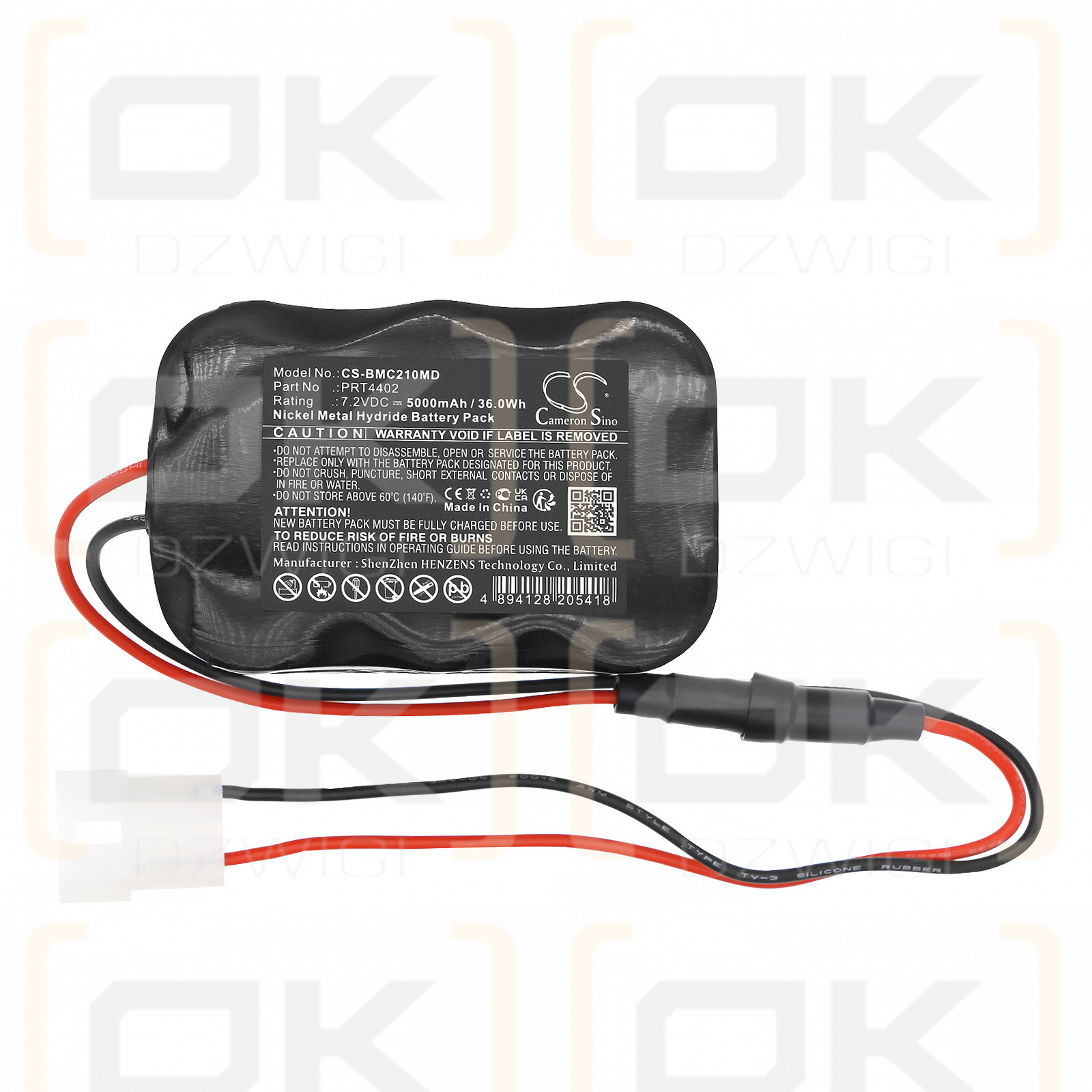 Crossvent biomédico 3+ / 5960 5000mAh Ni-MH 7.2V (Cameron Sino)