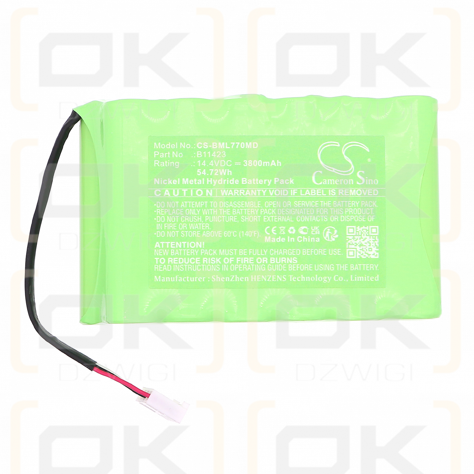 Biomedical Radiometer America ABL 77 Blood Gas Analyzer / 431-016 3800mAh Ni-MH 14.4V (Cameron Sino)