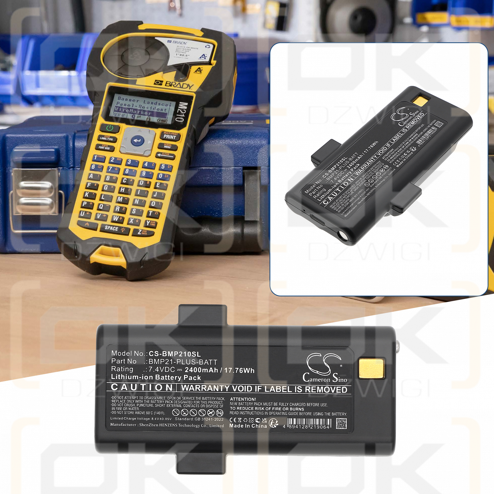 Brady M210-Lab / 170420 2400mAh Li-ion 7.4V (Cameron Sino)