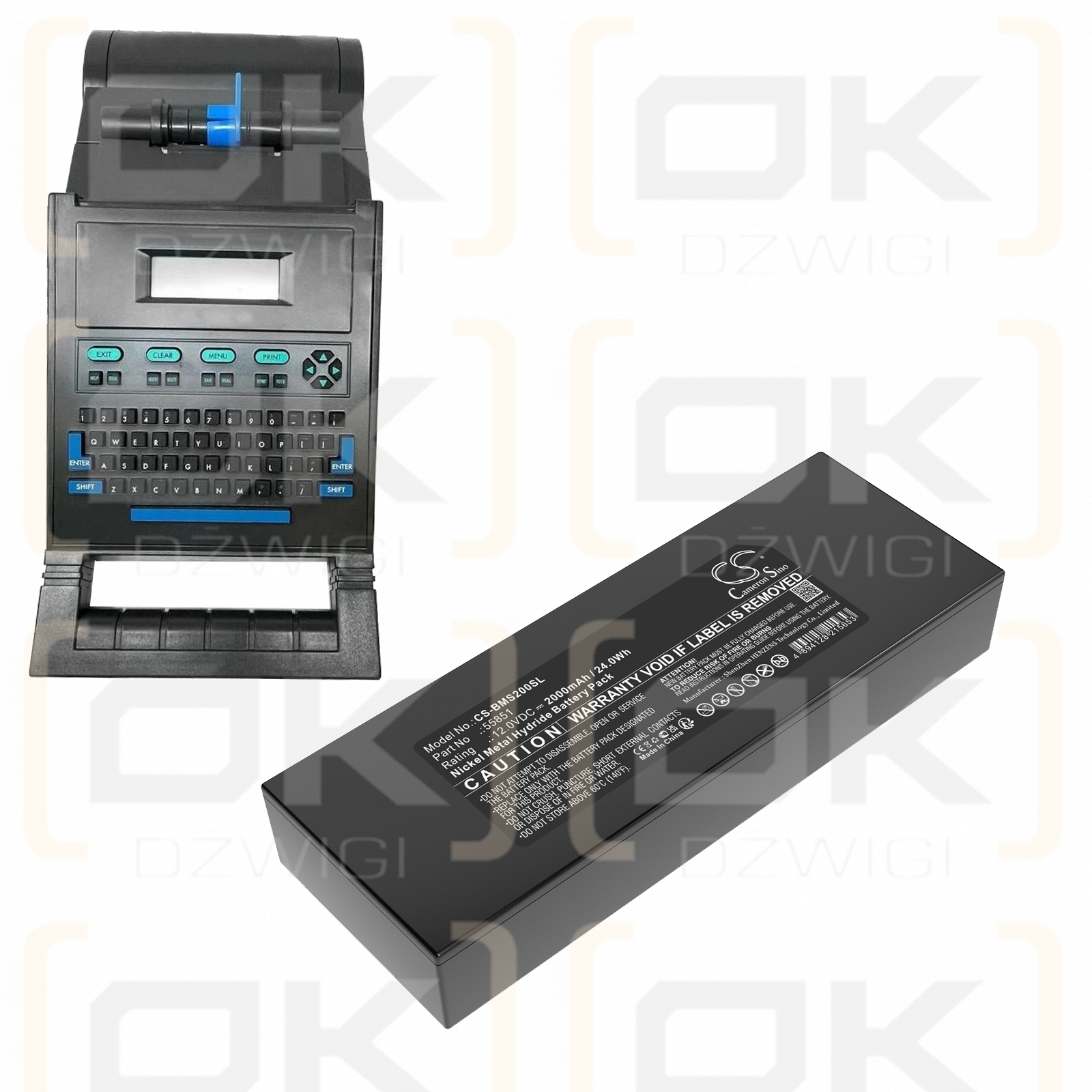 Brady LS2000 Labeler / 55851 2000mAh Ni-MH 12.0V (Cameron Sino)