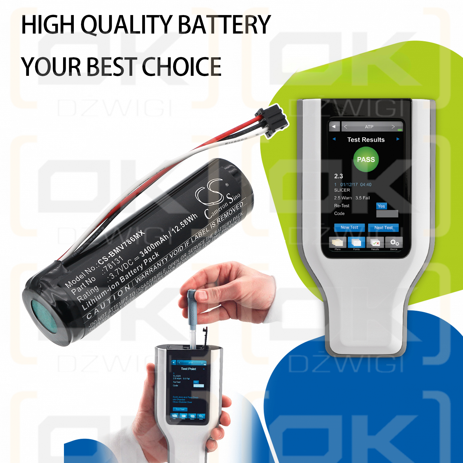 BioControl MVP ICON 78300 version only / 78131 3400mAh Li-ion 3.7V (Cameron Sino)