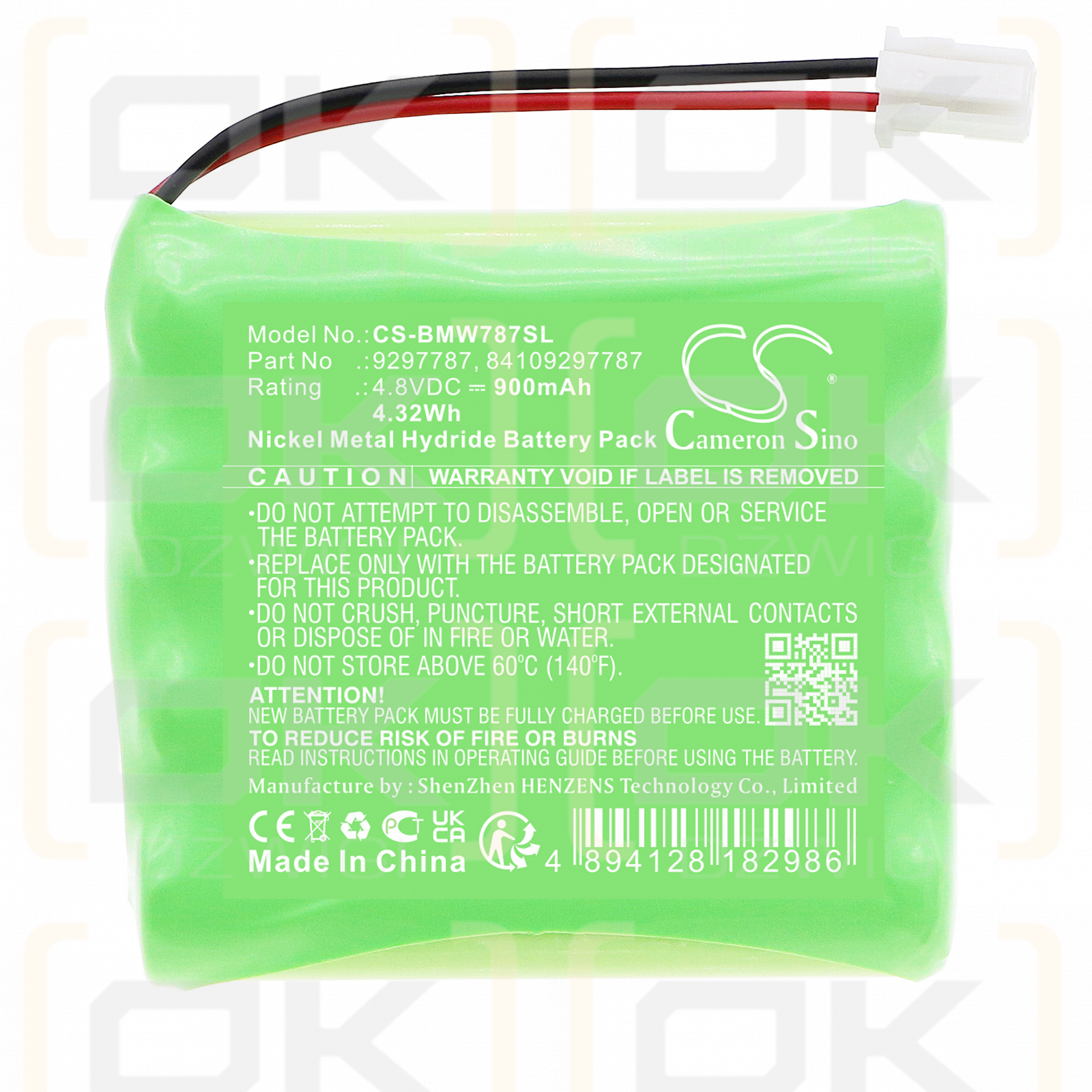 BMW F30 ActiveHybrid 3 N55 3.0L / 84 10 9 297 787 900 mAh Ni-MH 4.8 V (Cameron Sino)