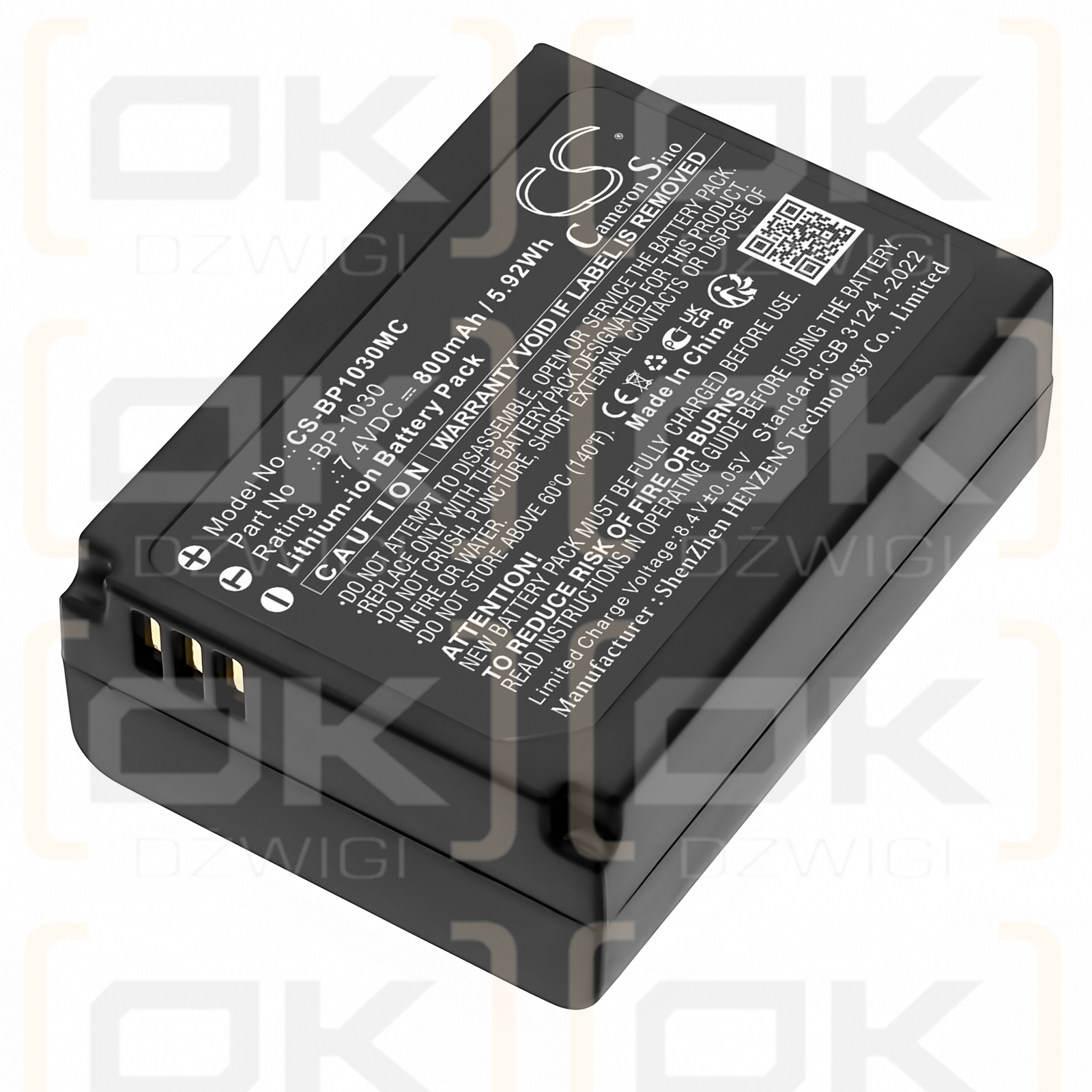 Samsung NX500 / BP-1030 800mAh Li-ion 7.4V (Cameron Sino)