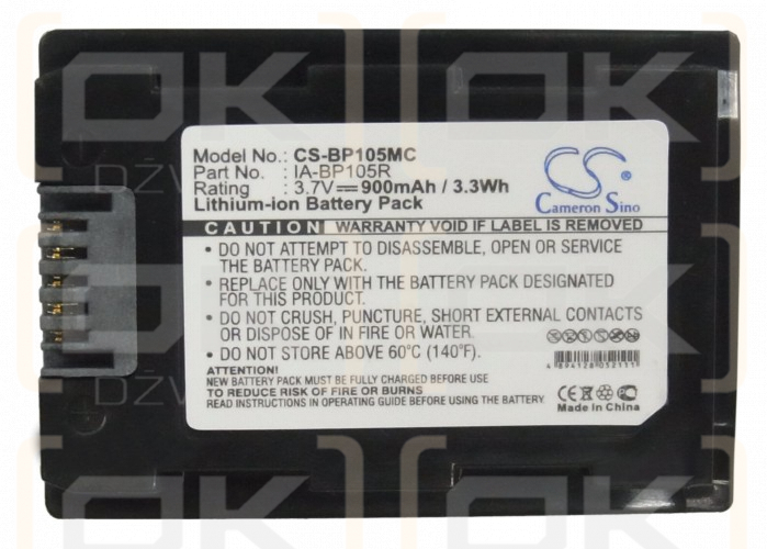 Samsung SMX-F70BP / IA-BP105R 900mAh Li-ion 3.7V (Cameron Sino)