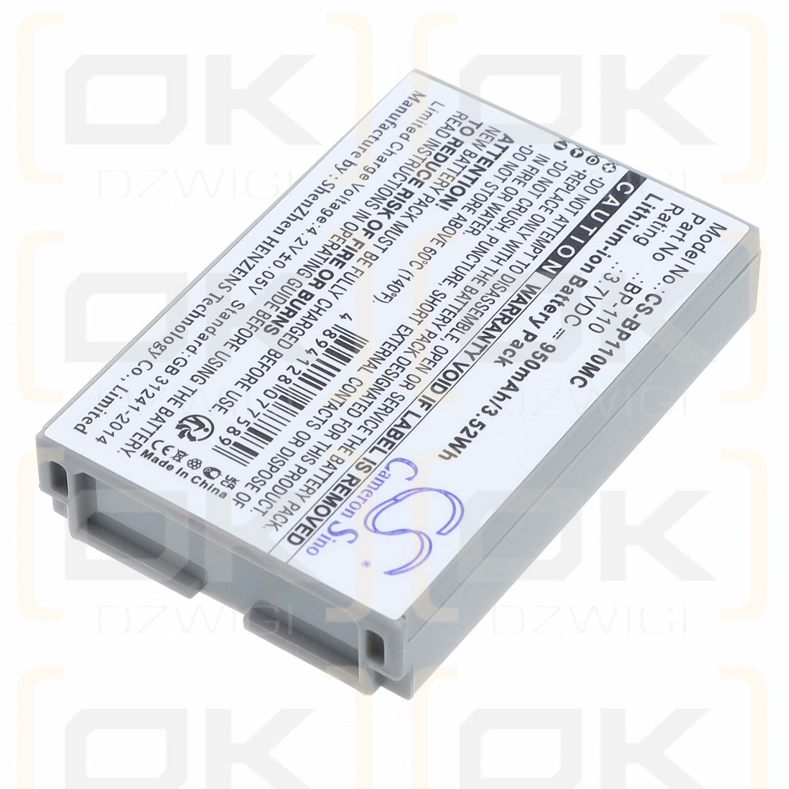 Batería de repuesto para Canon Legria HF R27 / BP-110 950 mAh Li-ion 3.7 V (Cameron Sino)