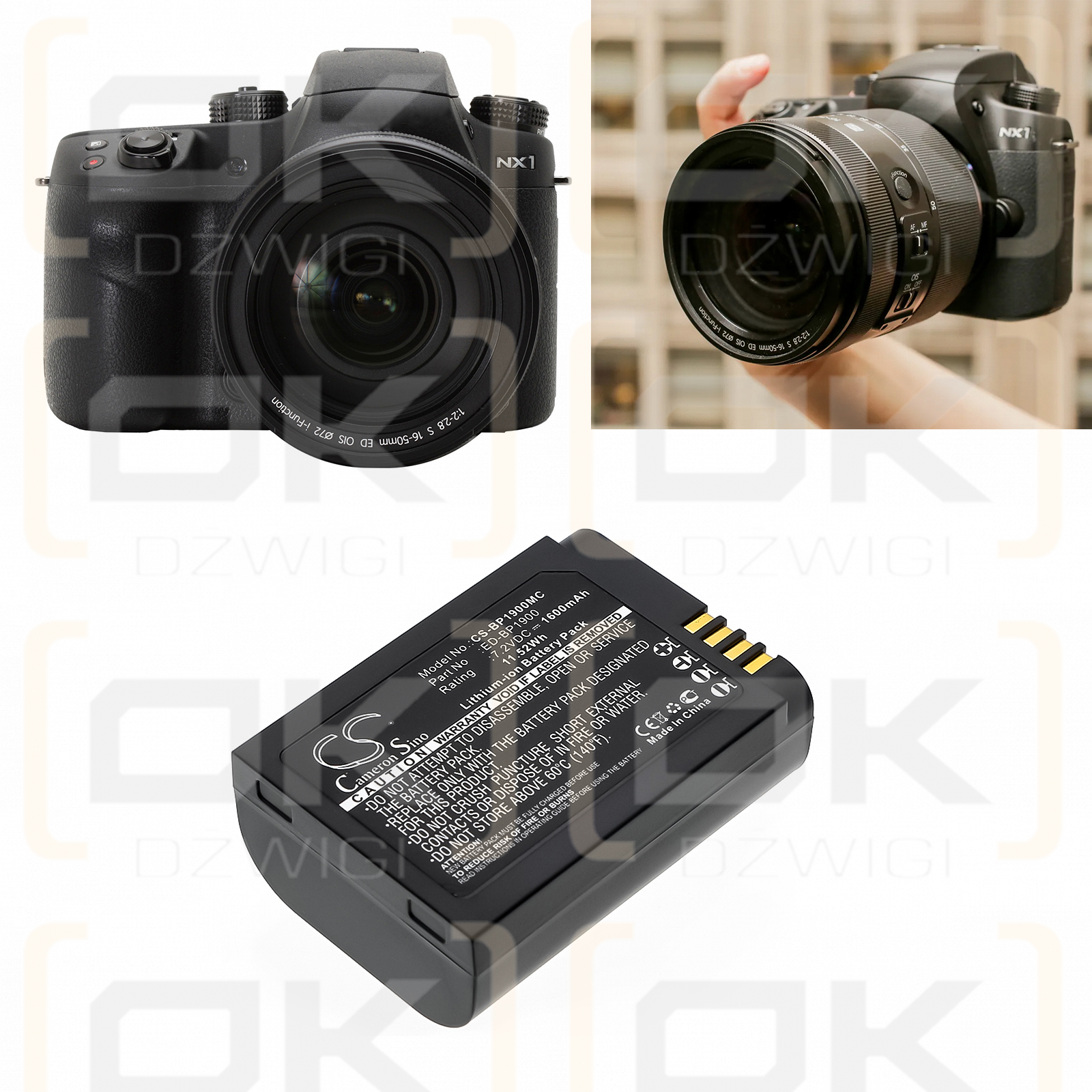 Samsung EV-NX1ZZZBZBUS / ED-BP1900 1600 мАч литий-ионный 7,2 В (Cameron Sino)