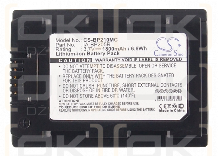 Samsung HMX-H300BP / IA-BP210R 1800 mAh Li-ion 3,7 V (Cameron Sino)