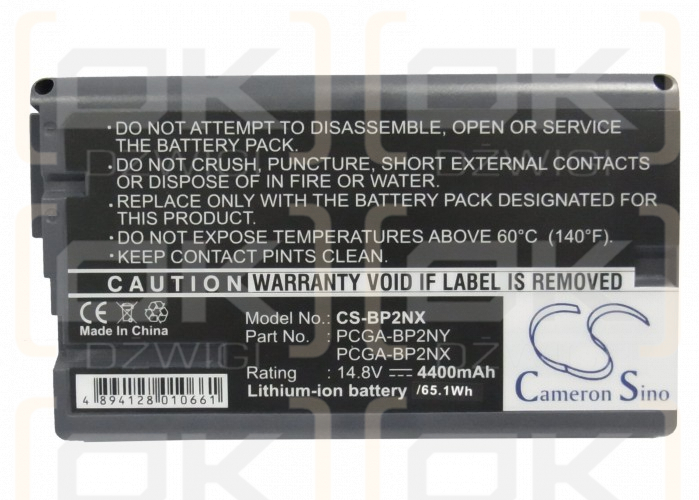 Sony VAIO PCG-GRX600 / PCGA-BP2NX 4400 mAh Li-Ion 14,8 V (Cameron Sino)