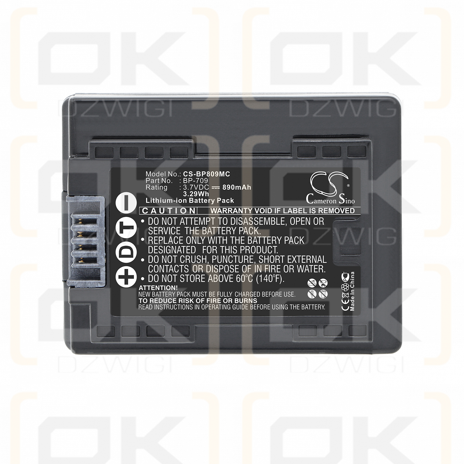 Bateria zamienna do Canon VIXIA HF R800 / BP-709 890 mAh Li-ion 3.7 V (Cameron Sino)