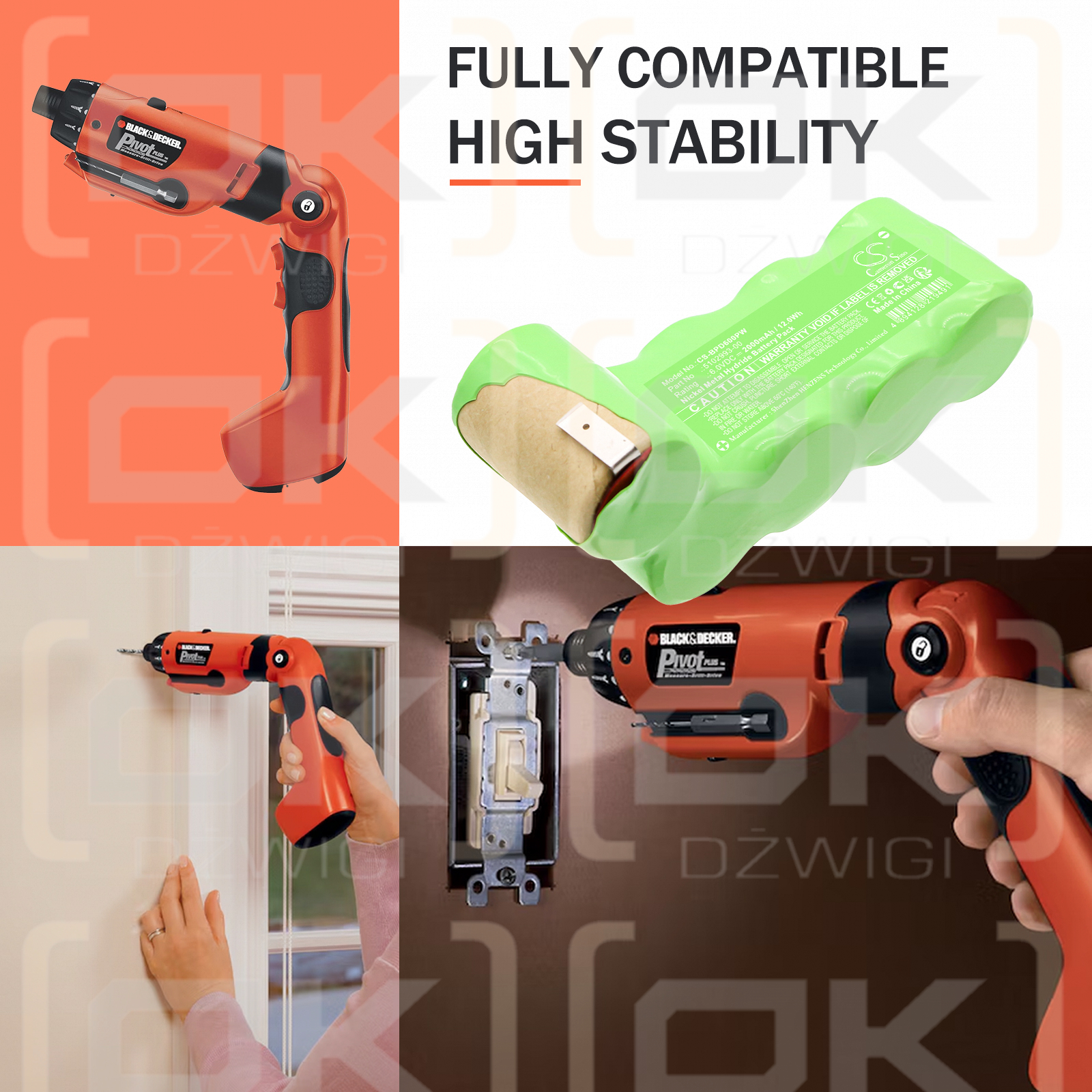 Black & Decker PD700G / 5102993-00 2000mAh Ni-MH 6.0V (Cameron Sino)