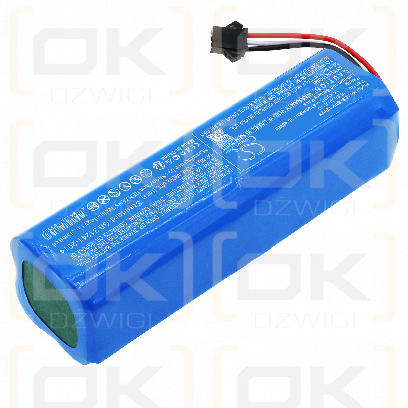 Blaupunkt BPK-VCBB1XTEN / 6.60.40.01-0 6700mAh Li-ion 14.4V (Cameron Sino)