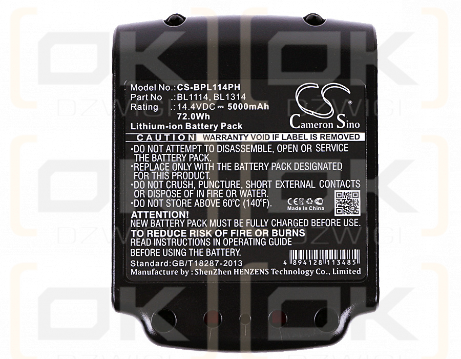 Black & Decker SSL20SB-2 / BL1114 5000 mAh Li-Ion 14,4 V (Cameron Sino)