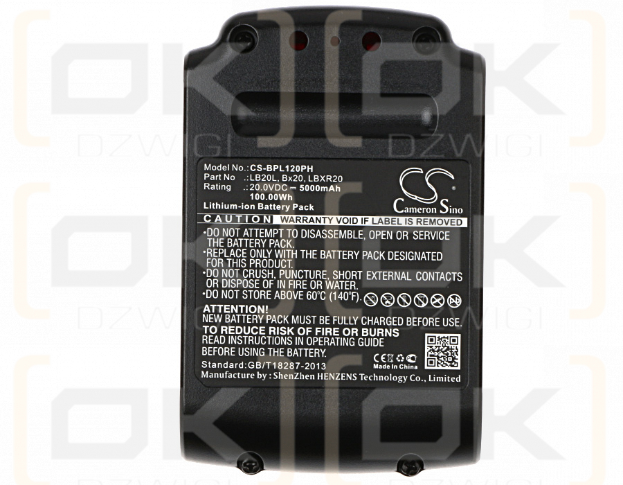 Black & Decker GTC610L / LB20 5000mAh Li-ion 20.0V (Cameron Sino)