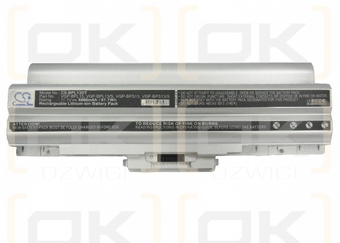 Sony VAIO VGN-SR94VS / VGP-BPL13 8800 mAh Li-Ion 11,1 V (Cameron Sino)