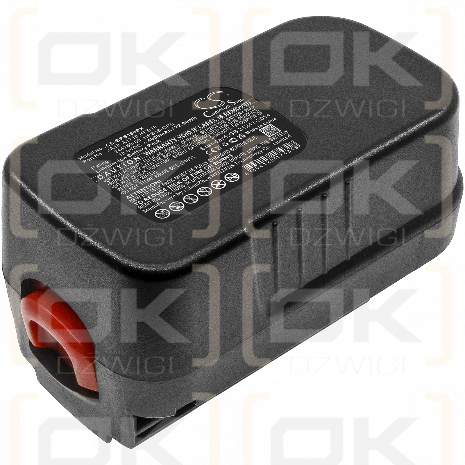 Black & Decker PS18K2/244760-00 4000mAh Li-ion 18.0V (Cameron Sino)