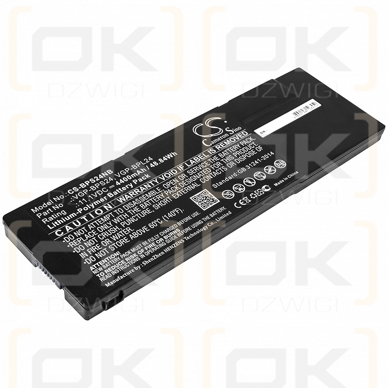 Sony VAIO VPC-SE2V9E / VGP-BPS24 4400 mAh Li-Polymer 11,1 V (Cameron Sino)