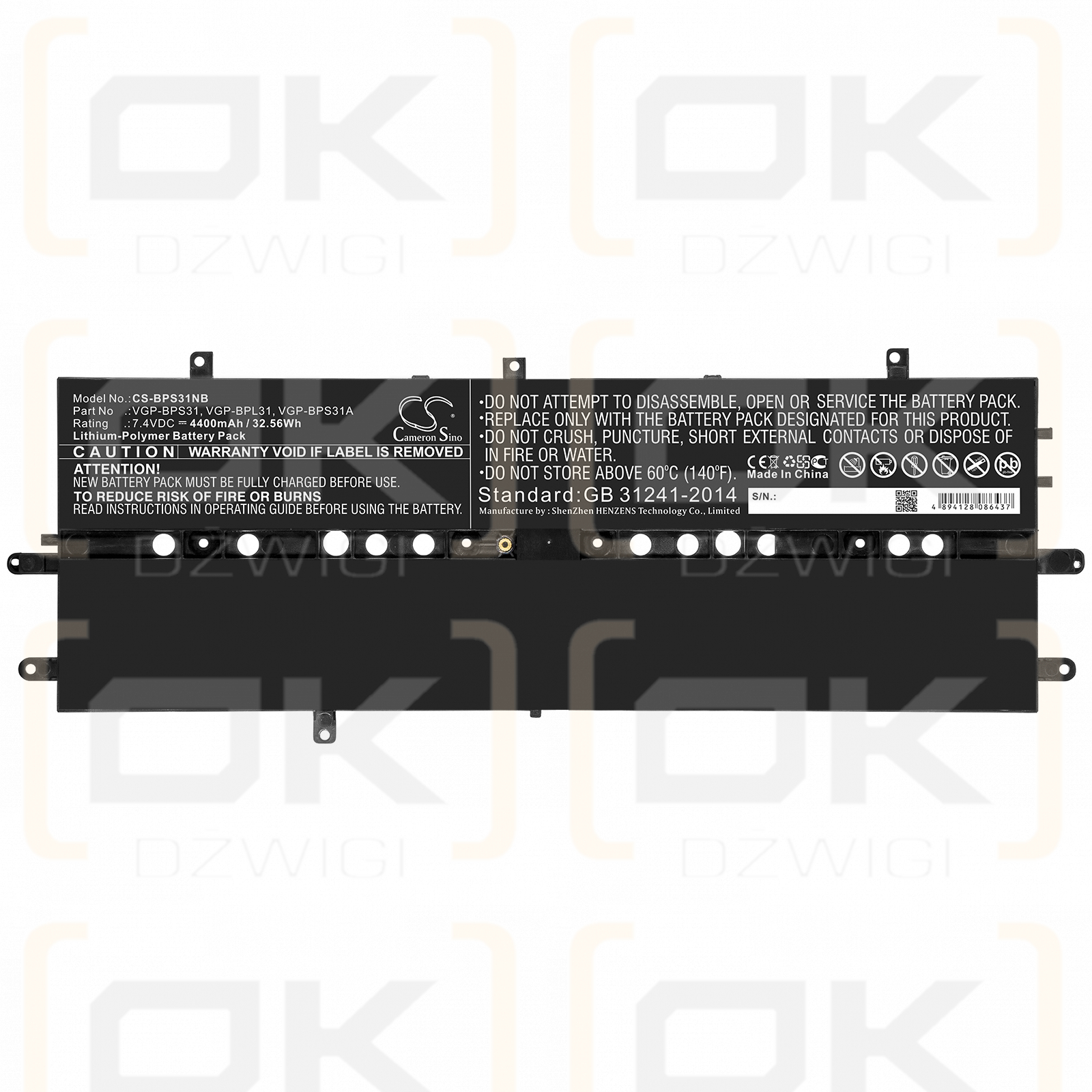 Sony SVD1121BPX / VGP-BPS31 4400 mAh Li-Polymer 7,4 V (Cameron Sino)