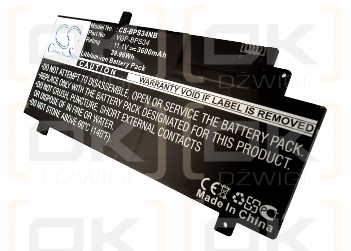 Sony SVF15A1ACXB / VGP-BPS34 3600mAh Li-ion 11.1V (Cameron Sino)