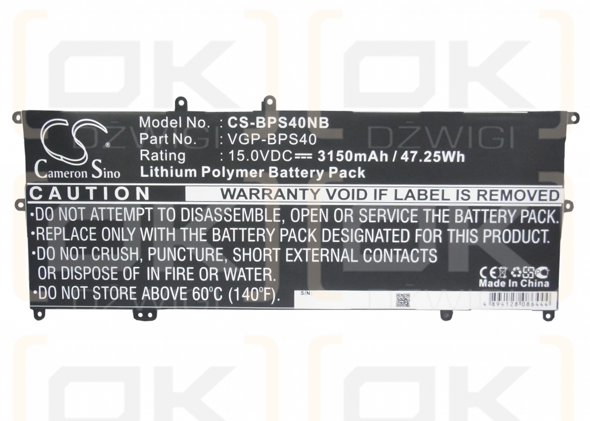 Sony VAIO FLIP SVF 14A / VGP-BPS40 3150mAh Li-Polímero 15.0V (Cameron Sino)