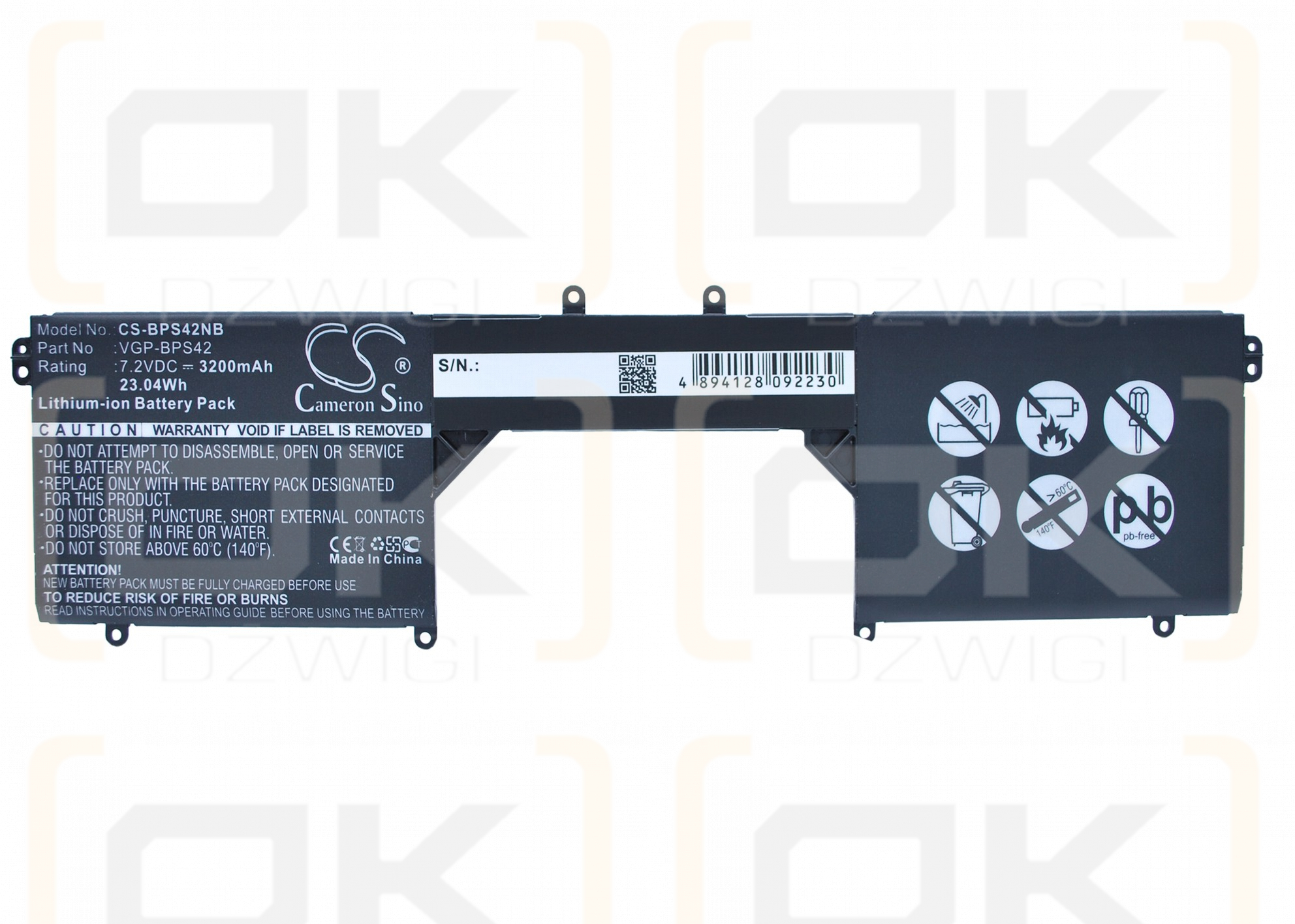 Sony SVF11N15SCP / VGP-BPS42 3200mAh Li-ion 7.20V (Cameron Sino)