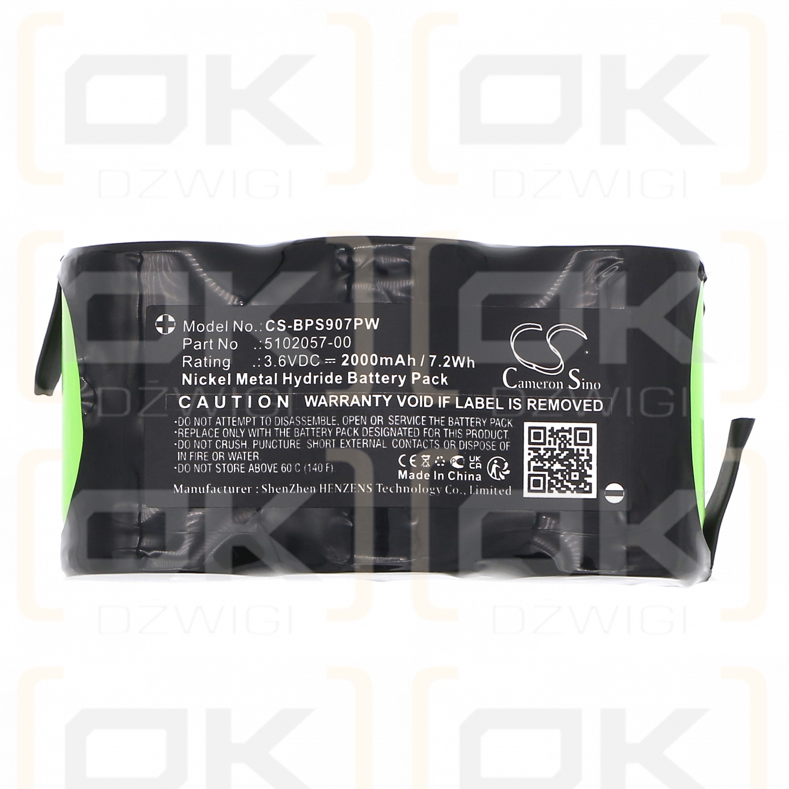 Black & Decker 9078 Type 1 / 5102057-00 2000mAh Ni-MH 3.6V (Cameron Sino)