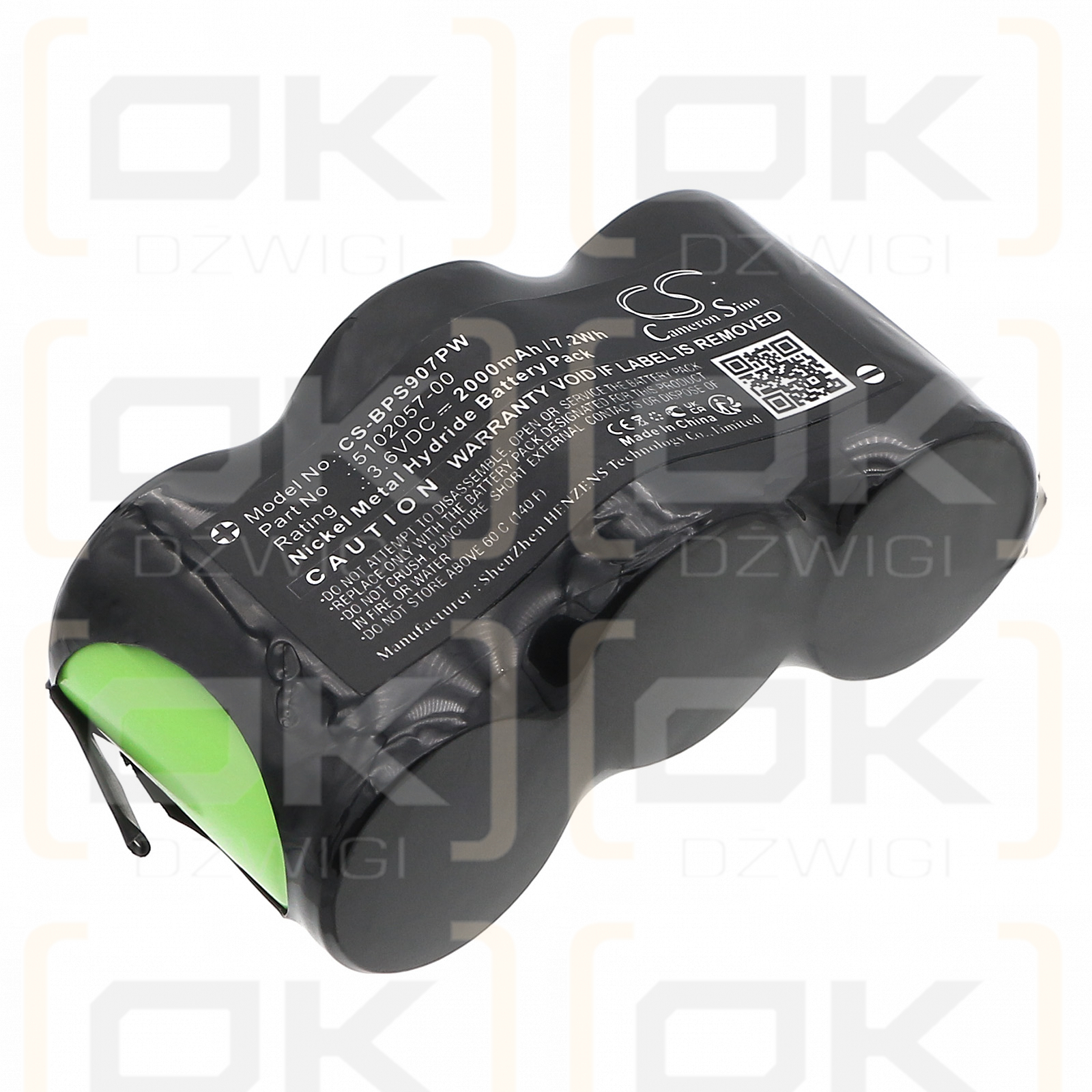 Black & Decker 9078 Type 1 / 5102057-00 2000mAh Ni-MH 3.6V (Cameron Sino)