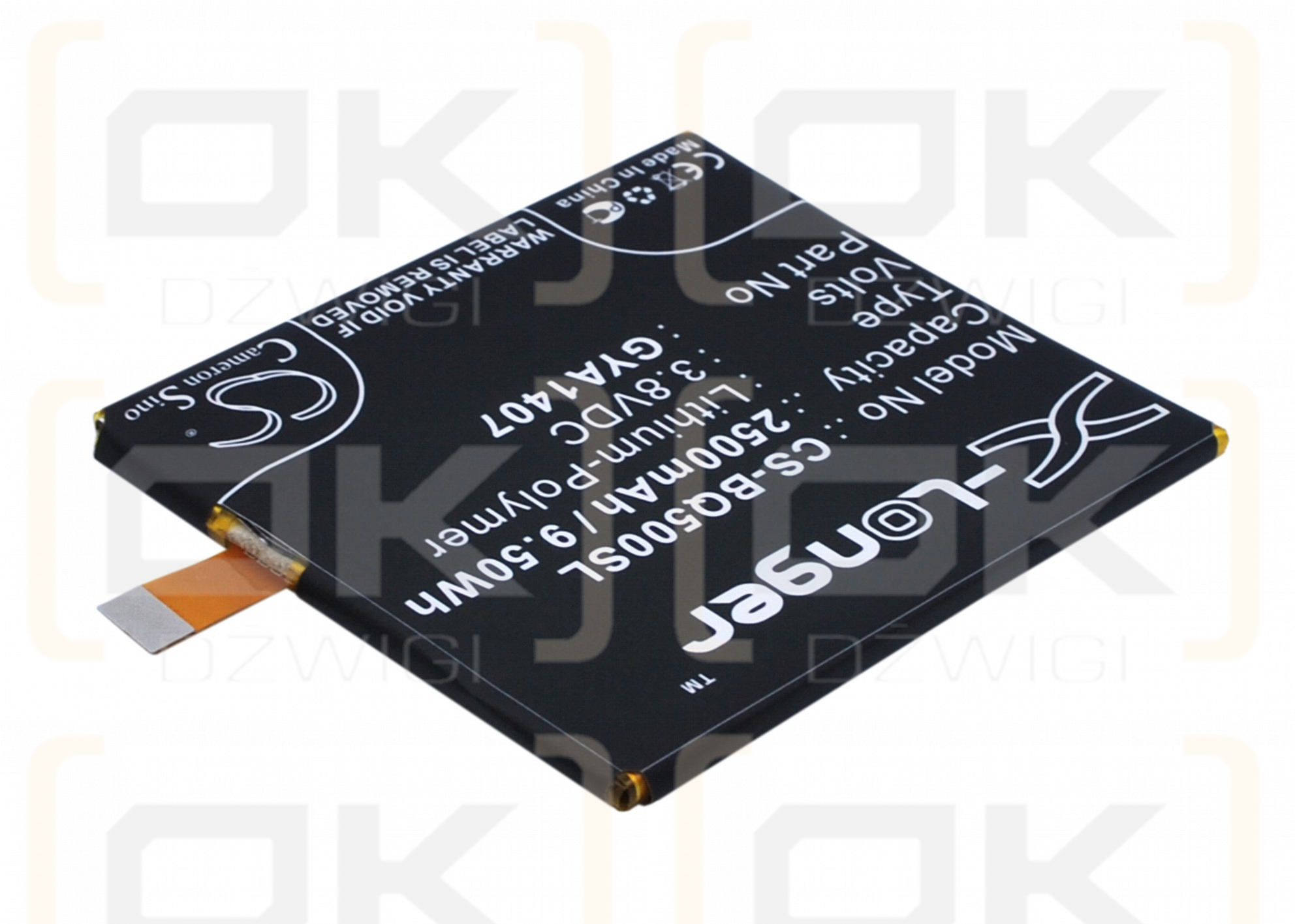 Bateria zamienna do BQ Aquaris E5 HD / GYA1407 2500 mAh Li-Polymer 3.8 V (Cameron Sino)