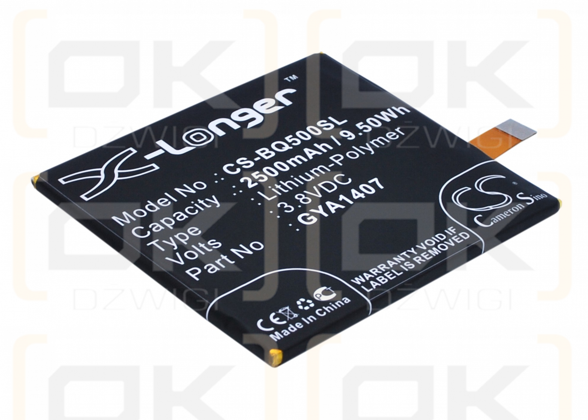 Bateria zamienna do BQ Aquaris E5 HD / GYA1407 2500 mAh Li-Polymer 3.8 V (Cameron Sino)