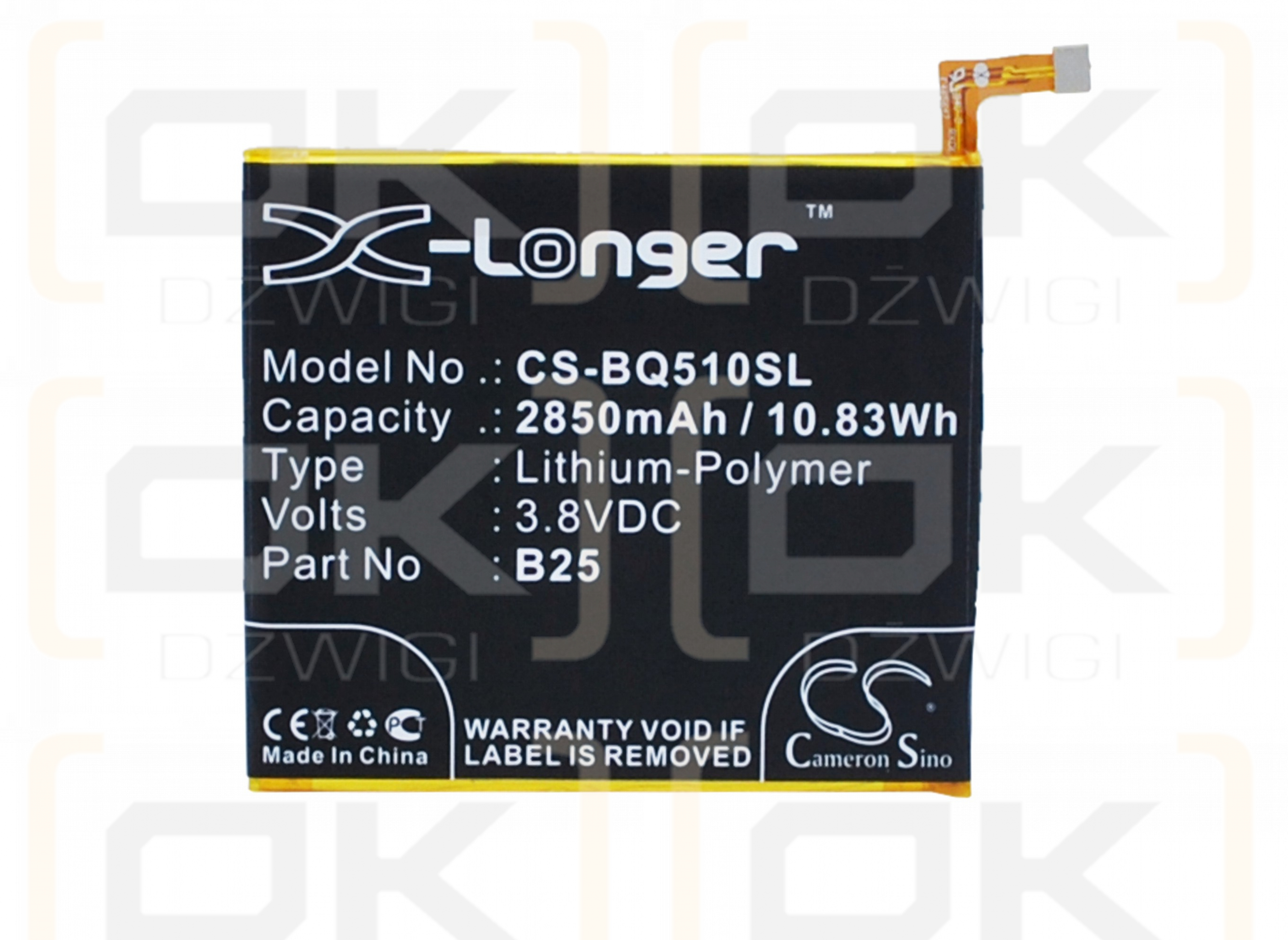 BQ Aquaris E5s / B25 2850 mAh Li-Polymer 3,8 V (Cameron Sino)